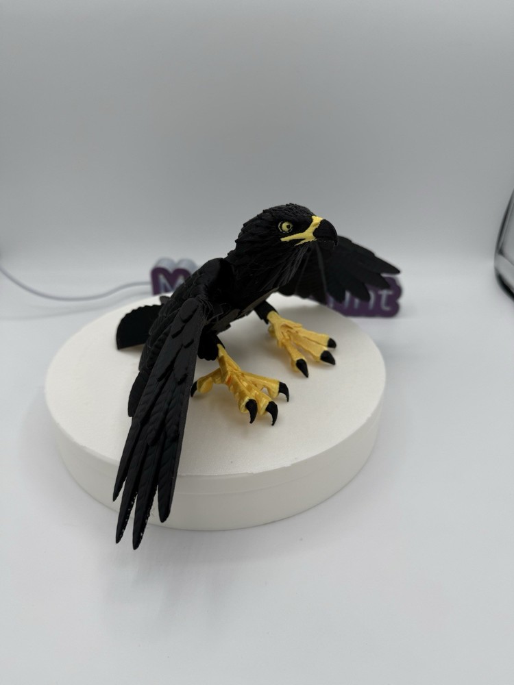 3D Printed Bald Eagle lifelike Animals Articulated Collectable Toy Gift,gold