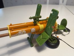 Doubled Barreled Plunger Gun 1989 Playmates TMNT Weapon Complete Works!