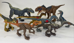 Lot of 8 Jurassic World Toy Dinosaurs Opposable Raptor Dinosaurs