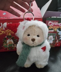 *Limited Edition* Handmade 5.9inch Snowman Teddy Bear Plush Keychain