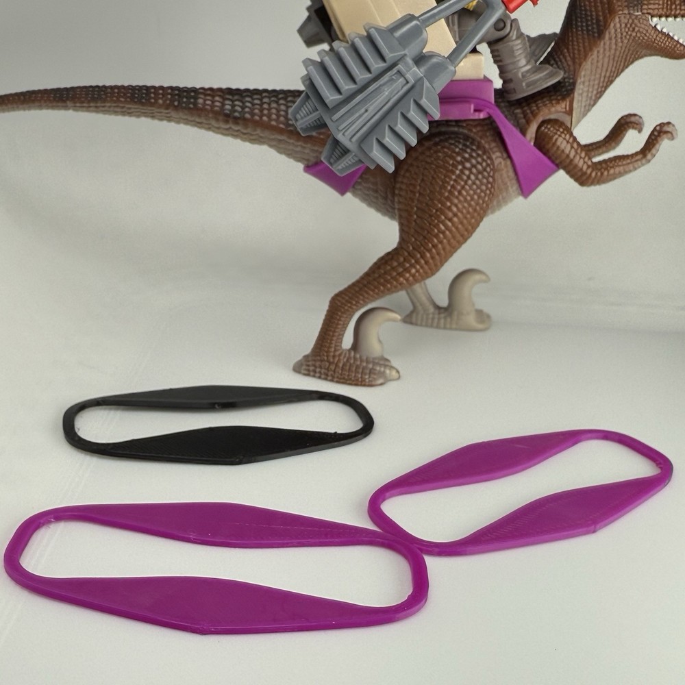 Dino Riders – DEINONYCHUS 1x Rubber Band Gummi – 1988 Tyco Part – Repro (PURPLE)