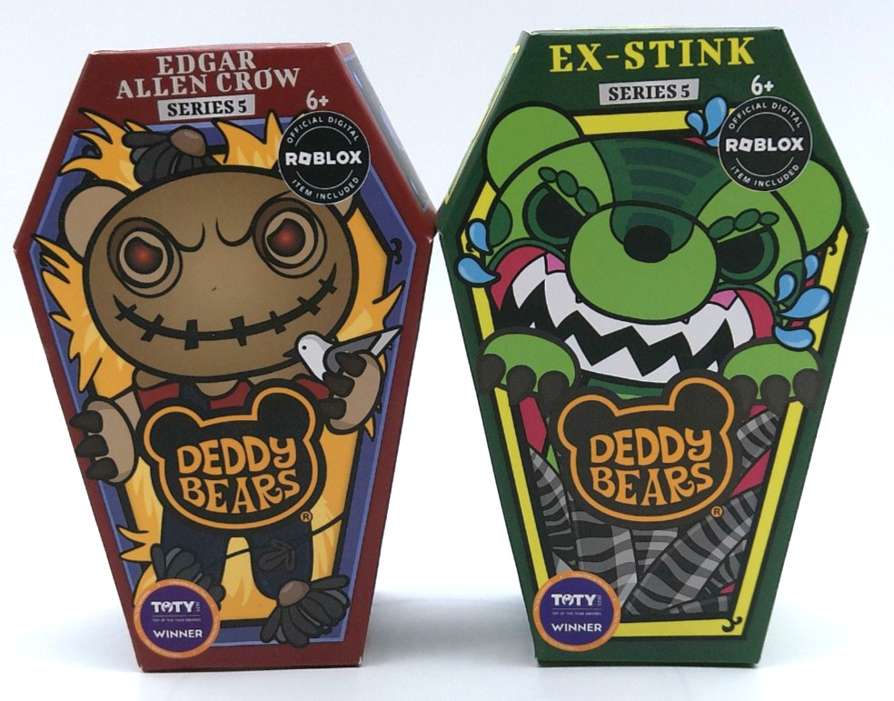 2 Deddy Bears Series 5, Ex-Stink & Edgar Allen Crow Digital Roblox Item Included