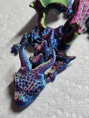 Rainbow Crystal Articulated Dragon, 9 inches, 3D Print