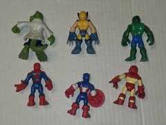 Playskool Marvel Super Hero Adventures Avengers Lot Of 6 Spiderman, Ironman