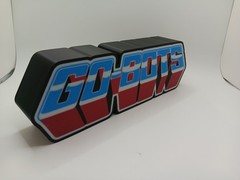 Retro Go Bots logo light box sign display for vintage gobots collection display
