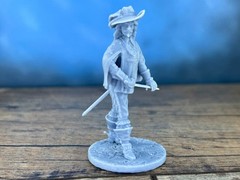 3D Printed musketeer resin soldiers Tabletop Collectible 80mm