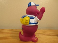 Vintage 1992 Lyons Group Barney Purple Dinosaur Coin Piggy Bank Back to School +