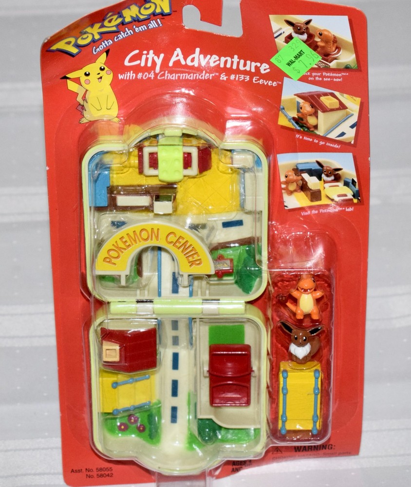 SEALED 1999 Hasbro Pokémon City Adventure Playset #04 Charmander #133 Eevee US14