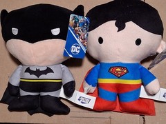 Batman & Superman 7″ Pancake Plush w/tags DC Comics