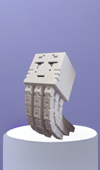 Articulated Pixel Happy Ghast, Ghast, Flexi Toy, 3D Printed