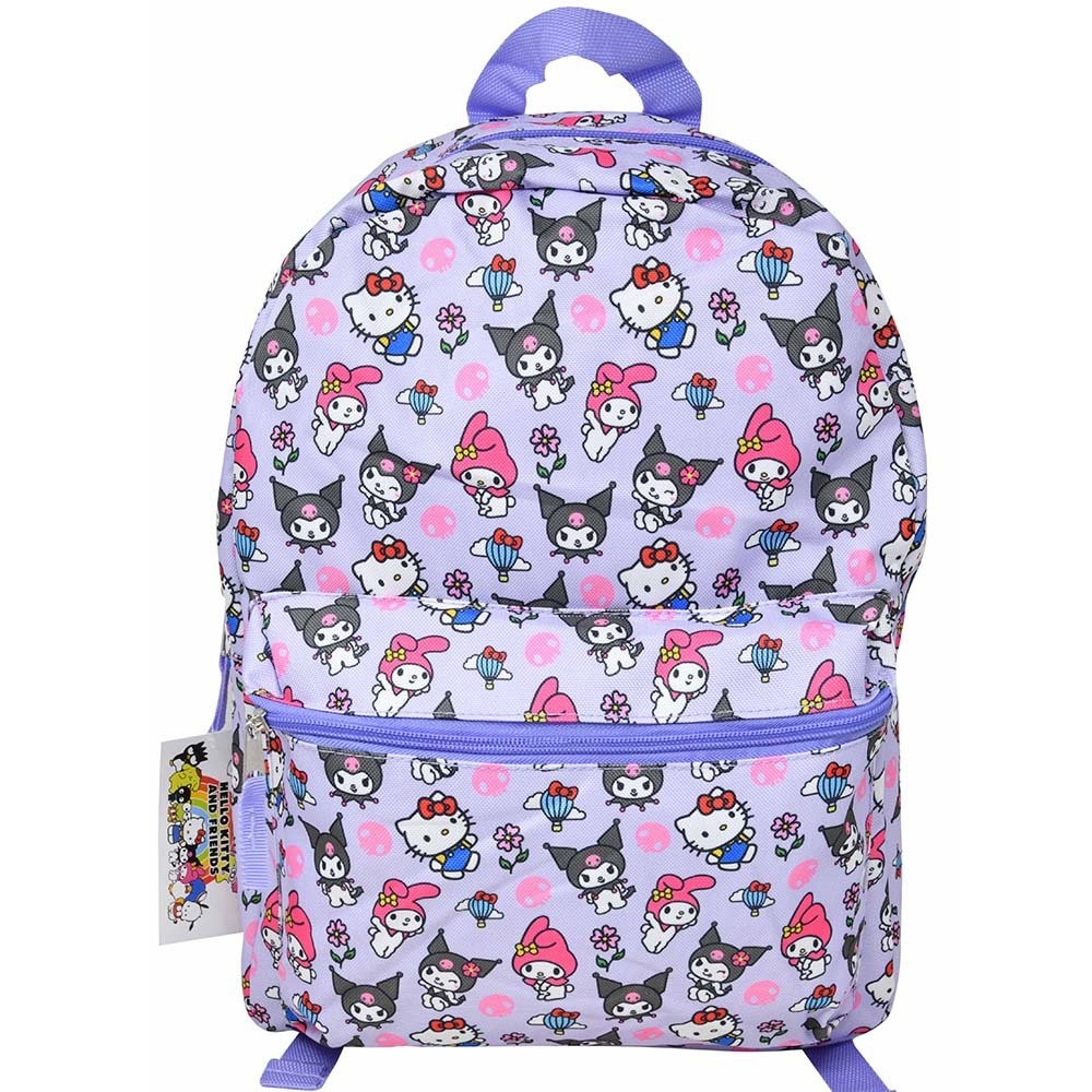 Kuromi All Over Nylon Purple Kids 16″ School Backpack