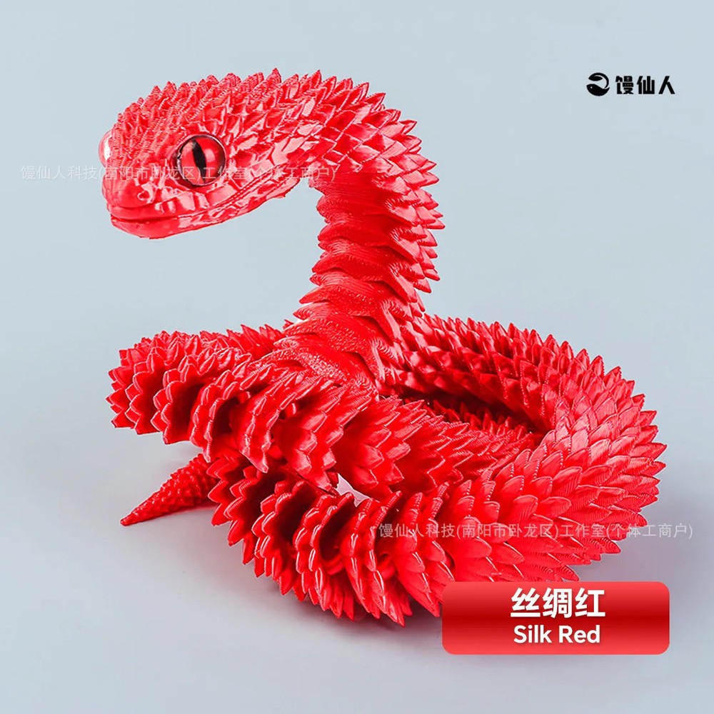 30/60cm 3D Printed Snake Action Figures Articulated Movable Joint Simulation.