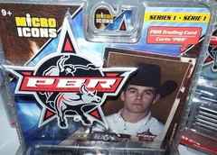 4 NOS 2004 PBR Micro Icon Series 1 Figures Bull Rider on Bull Trading Card Lot