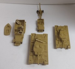 Marx Battleground/Desert Fox US Vehicle set w/#51, #41 Tanks, Halftrack ,Jeep +