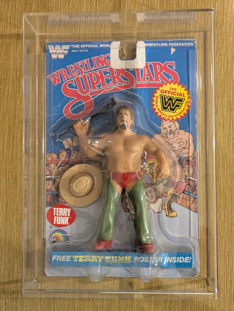 LJN Titan Sports WWF Wrestling Superstars Terry Funk W/ Case, Card & Poster 1986