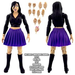 Ultimate Wrestling Crowd Fan Figures for WWE & AEW Wrestling Figures: Amber