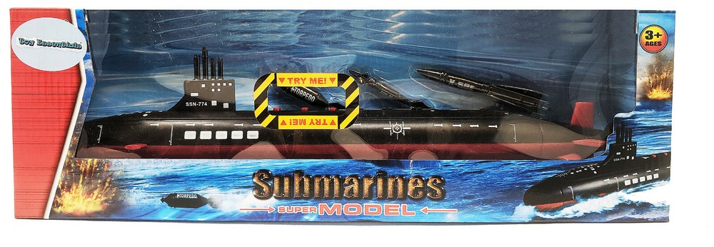 16.5 Inch Toy Black Submarine with Sound Effects and Torpedo