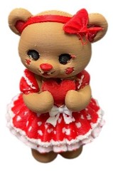 Valentine Bear Cute 3D Printed Teddy Bear with Heart Dress Valentine’s Day Gift