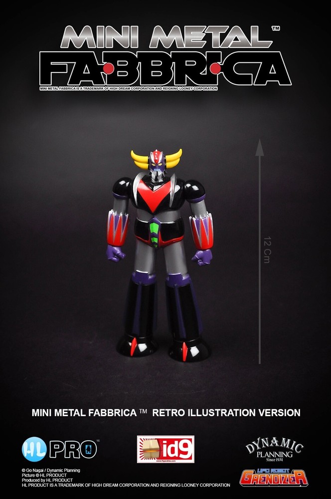 High Dream HL Pro Grendizer Fabbrica Mini Metal diecast fig Retro Illustration