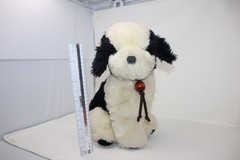 APPLAUSE BLACK/WHITE English Sheep Dog Plush Brown Toggle Collar 16″ 1985