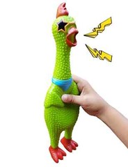 Set of 3 Rubber Chicken Toys – Squeaky fun screaming 12.5 inch – Fun design