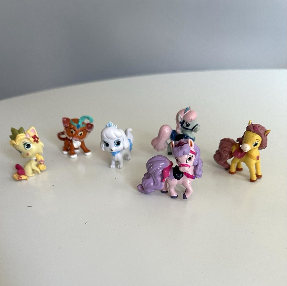 Disney Princess Palace Pets 3 Ponies and Assorted Lot Of 6 Cake Toppers