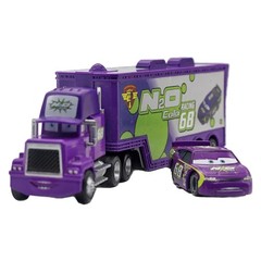 2Pcs Disney Pixar Cars No.68 N2O Cola Lee Hauler Truck 1:55 Diecast Toys Set New