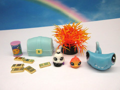 LITTLEST PET SHOP RARE #1-68 OTIS HEADHAMMER MINI SHARK, TEENSIE FISH & CRAB