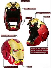 AUTOKING Iron Man Marve MK5 Helmet Jarvis Voice-control Open-close Light Mask