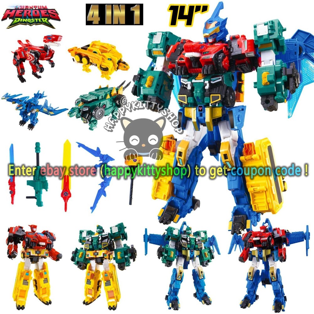 4in1 Quantum Heroes Dinoster Guardians Metatron Dinosaurs Robot Combiner Figure