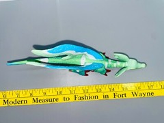 Shantou Dragon Toy Action Figure SDE 8″ Tall Display Blue Green Winged Dinosaur