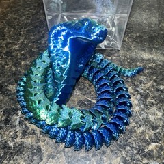 3D Printed King Cobra Snake 19.6″ Flexible Full Articulated Cobra Fidget Toy Blu