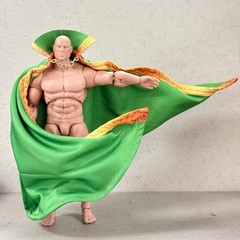 SU-MF-RAS: Custom wired green fabric cape for McFarlane Ra’s Al Ghul Figure