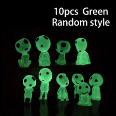 10pcs Luminous Resin Ghost Figures, Miniature Alien Decor