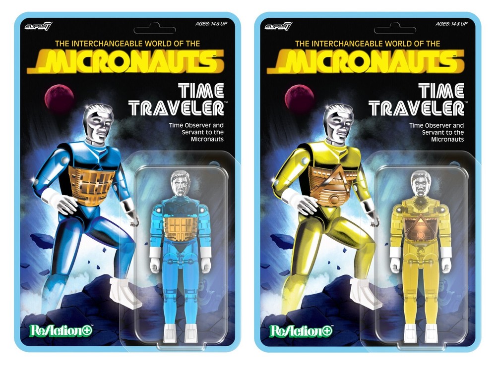 2026 Micronauts ReAction Figures Super7 – Time Traveler Blue Yellow Set of 2 New