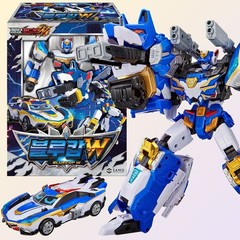 Metal Card Bot W Bluecop W Gran Blue Leon Blayon Transforming Robot Toy