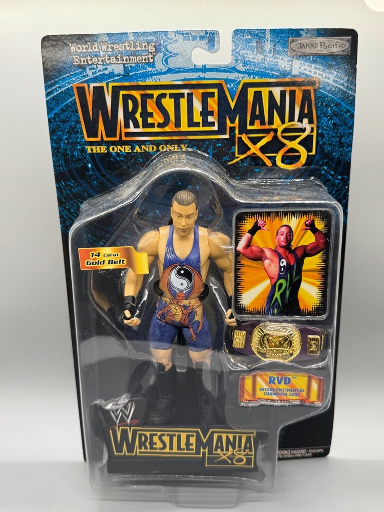 WWE WWF Wrestlemania x8 RVD ROB VAN DAM SERIES 18 Figure Jakks Pacific New 2002