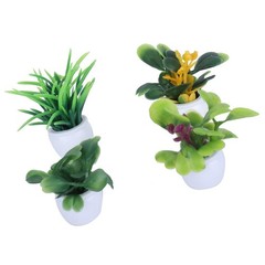 4 Pcs Mini Simulation Pot Plants Set Artificial Potted Plants Set with