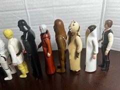 VINTAGE KENNER STAR WARS 1977 FIRST 12 FIGURE SET LOT LUKE VADER HAN LEIA R2 +++