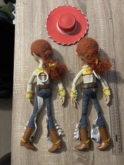 Thinkway Toy Story woody, Thinkway buzz and a pull-string Jessie doll with hat