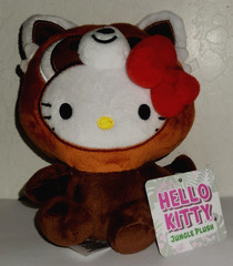 Hello Kitty Plush Toy Dressed As Red Panda bear 6″ Tall Sanrio New With Tags