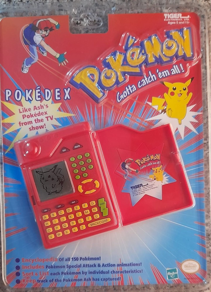 Tiger Electronics Pokémon Pokédex Red Handheld Electronic Game Toy 1999 Vintage