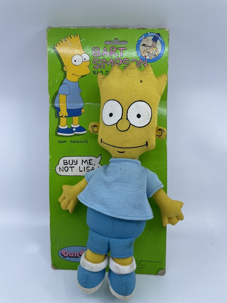 THE SIMPSONS BART SIMPSON RAG DOLL DAN DEE 1990 VINTAGE GROENING