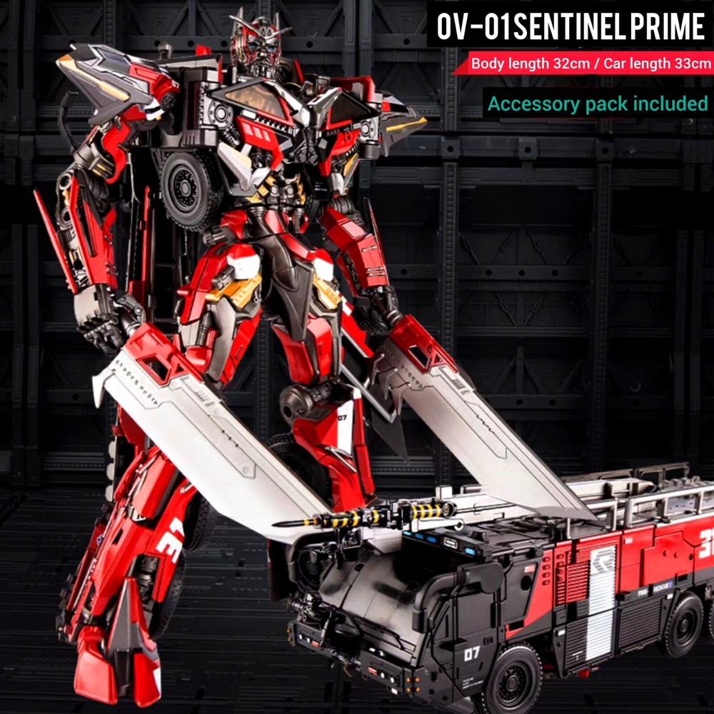 Holiday-Enlarged Version! OV-01 Sentinel Prime Diecast Figure/With LED Eyes Glow