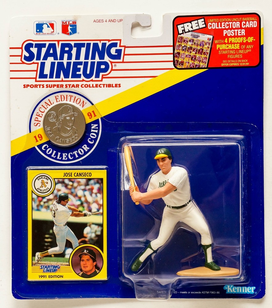 1991 Edition Jose Canseco Starting Lineup Figure includes Collector Coin & Card