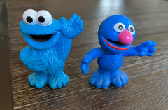 Lot Sesame Street Workshop Figures Hasbro ELMO Cookie Monster OSCAR Abby Cadabby