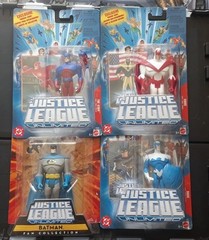 Mattel Justice League Unlimited Lot Hawk, Dove, The Atom, Batman