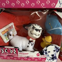 Mattel Disney 101 Dalmatians Dog Figure Set Jewel Lucky Wizzer Dipstick Boxed