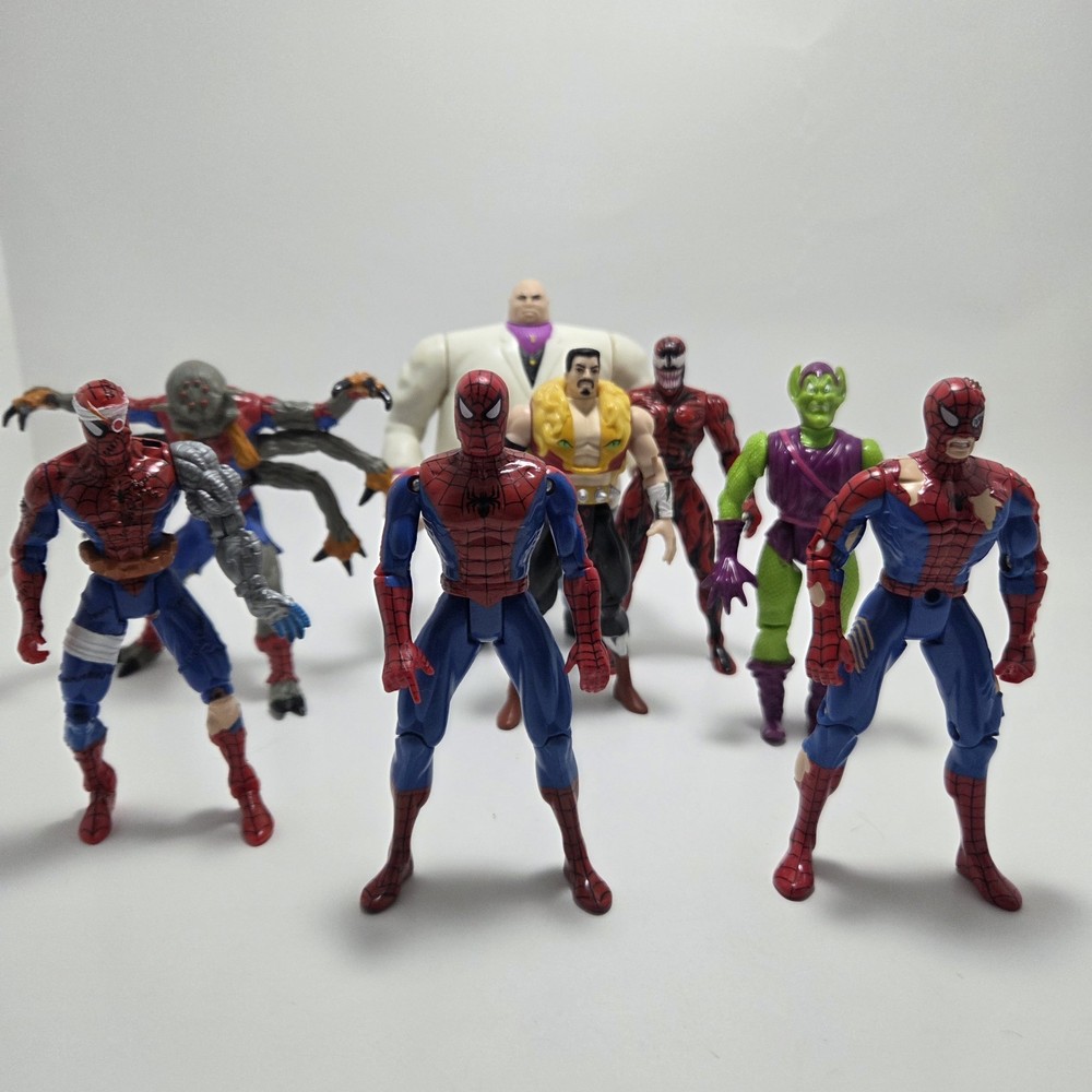 Toybiz Spiderman Animated Series Action Figures Mix Lot Of 8 form years 94-96