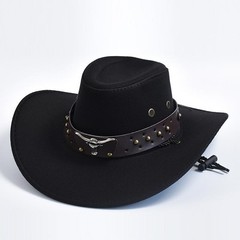 New Artificial Suede Western Cowboy Hats Vintage Big-edge Gentlemen Cowgirl